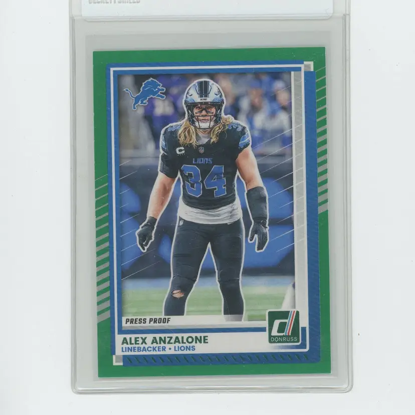 Football 2025 Panini Donruss Alex Anzalone #277 Press Proof Green Detroit Lions