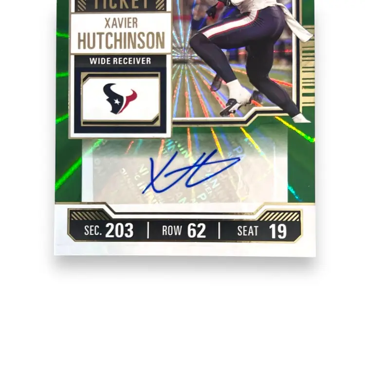 2023 Panini Contenders Xavier Hutchinson RC Auto Opening Kickoff Rookie Ticket