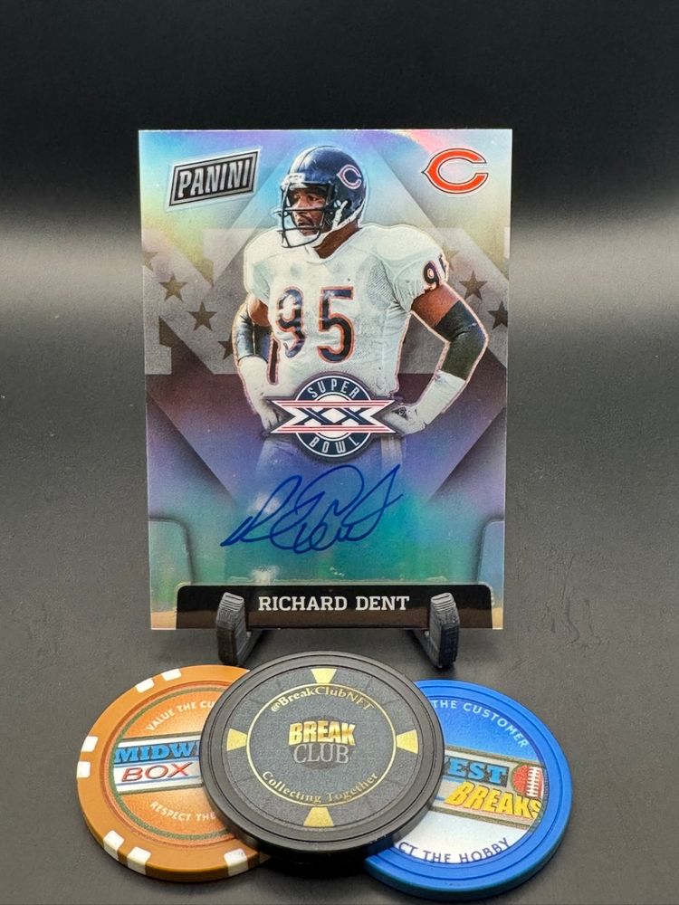 Richard Dent Super Bowl XX Auto On Card 2022 Prizm Chicago Bears