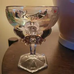 A Glass From the Past!!! Antique 1911 Masonic/Shriners Champagne Glass. Rochester NY. Convention . Syria Temple Pittsburgh PA Souvenir. Westmoreland Glass Company.