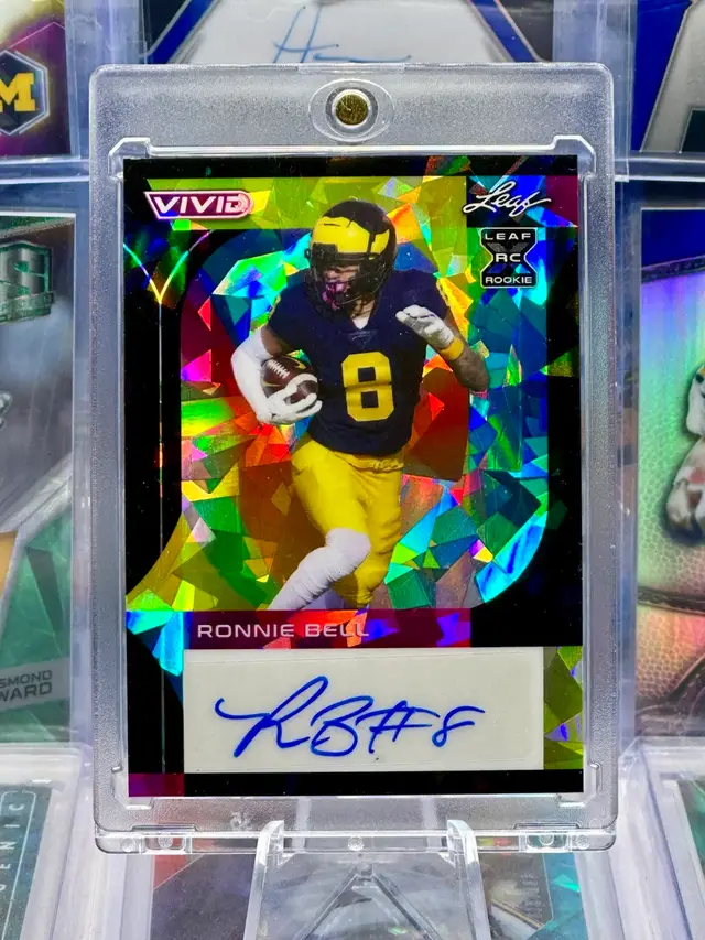 Ronnie Bell 2023 Leaf Rookie /5 AUTO Autograph Cracked Ice Prizm Michigan Wolverines