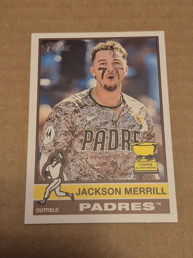 Jackson Merrill 2025 Topps Heritage SP Image Variation #422 Padres