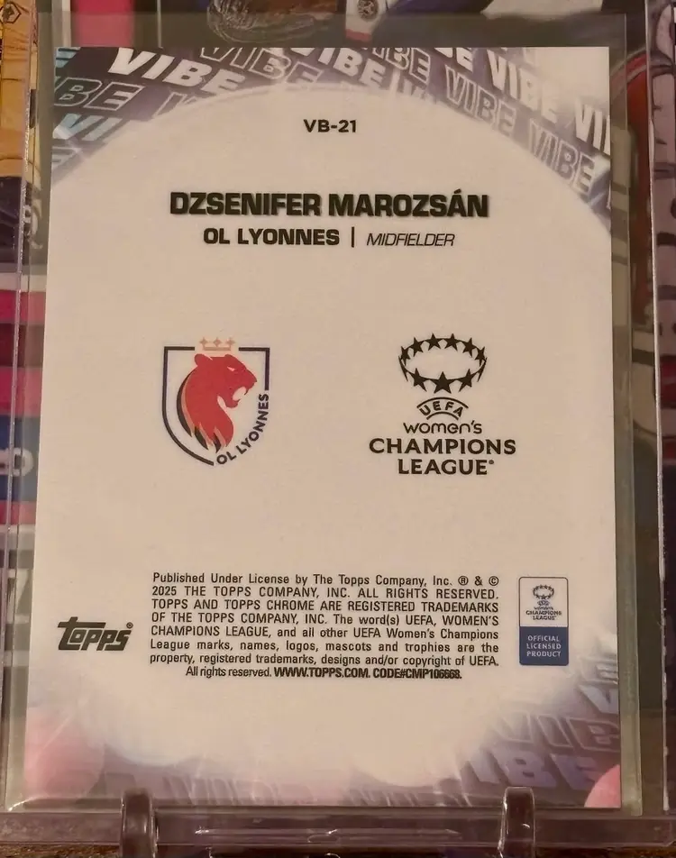 Dzsenifer Marozsan 2024/25 Topps Chrome UWCL Vibe Green /99 Lyon Germany Soccer Card