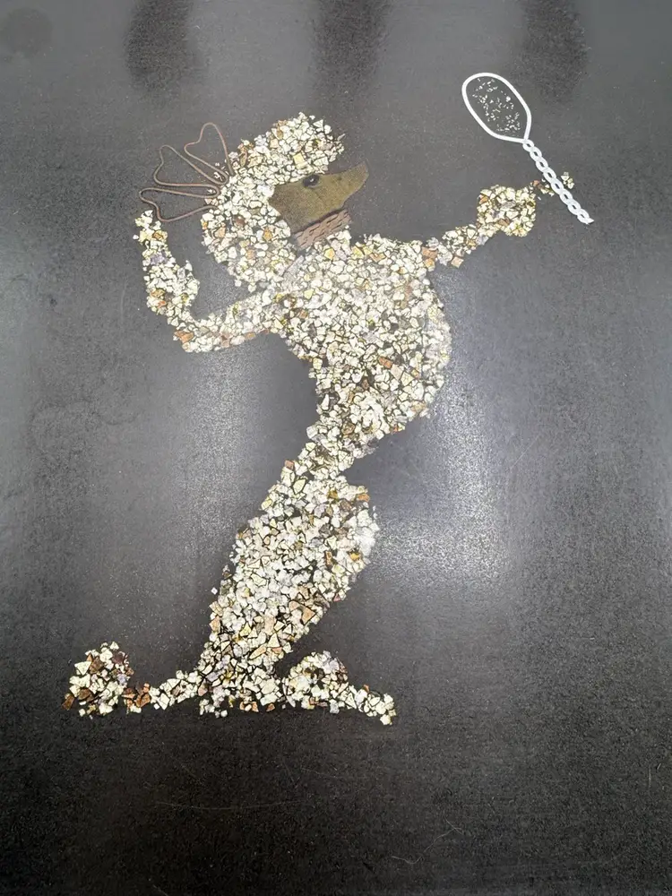 Poodle Tray by Couroc of Monterey, 15" X 10" Black Serving Tray