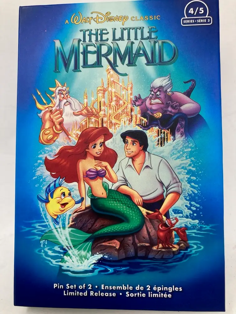 Disney Littler Mermaid Ariel Pin Mini VHS Set