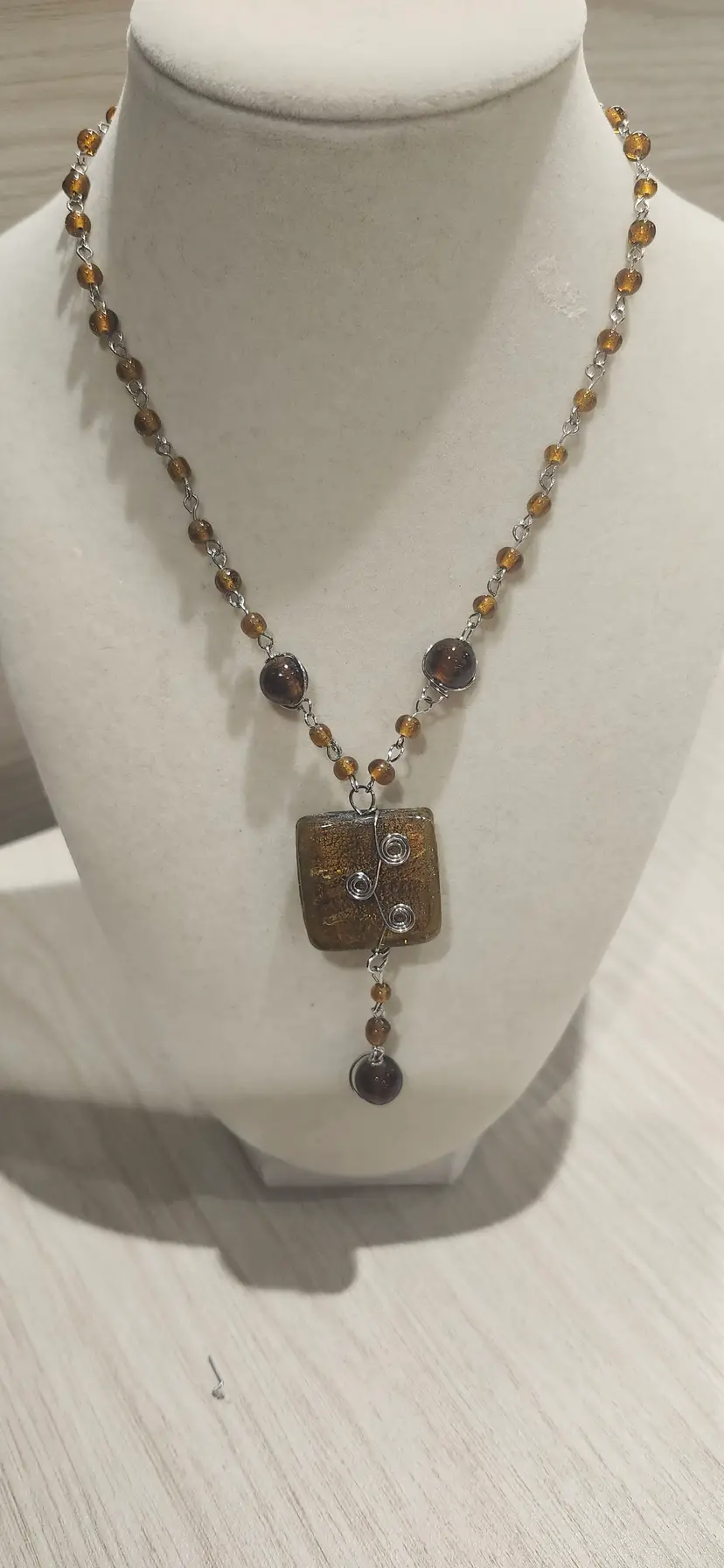 Earthy Glass Pendant Necklace