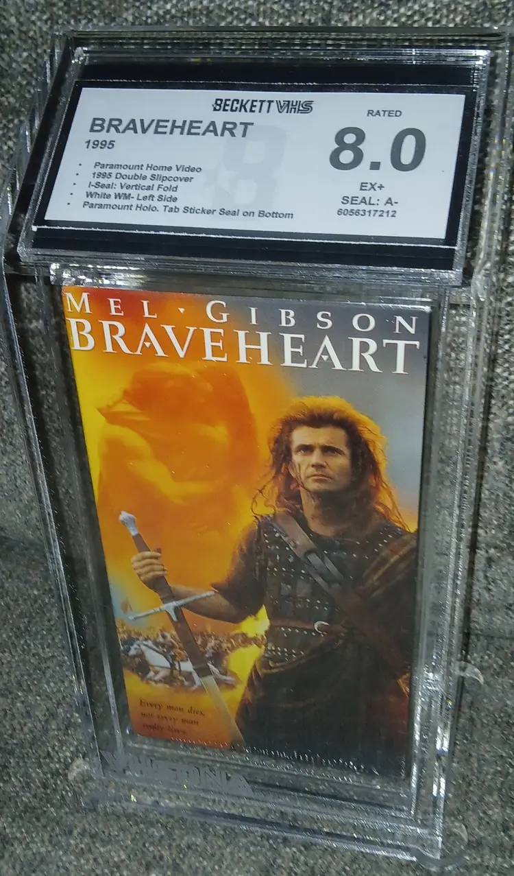 BRAVEHEART VHS TAPE (1995 2-Tape Set Graded Beckett 8.0 Mel Gibson William W.