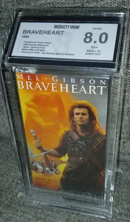 BRAVEHEART VHS TAPE (1995 2-Tape Set Graded Beckett 8.0 Mel Gibson William W.