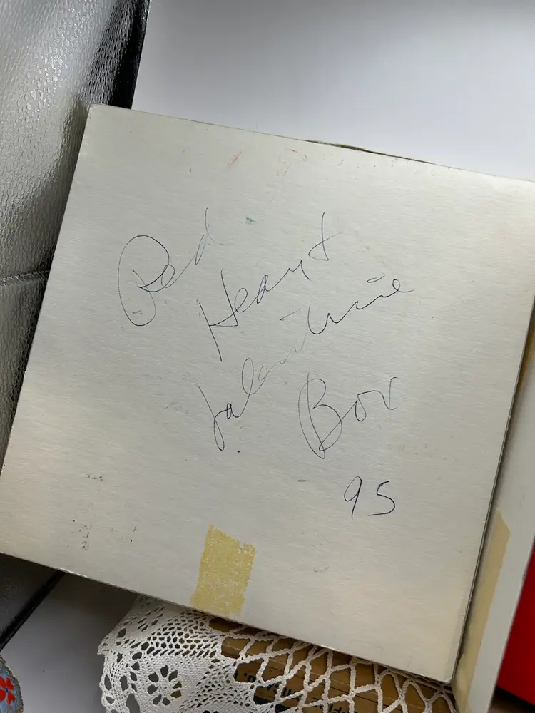 1995 Red Satin Heart Candy Box With Org Box