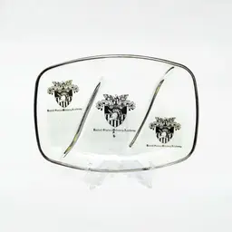 Vintage West Point Glass Dish Patriotic US Military Decor Go Army Souvenir MCM