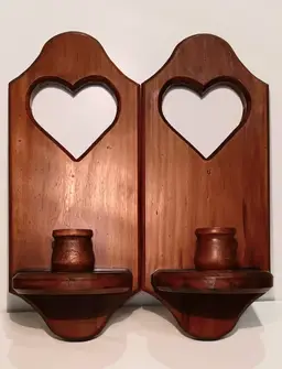 Vintage Wooden Wall Sconce/ Candlestick holder