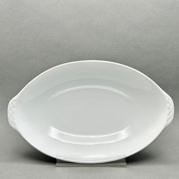 Vintage China Pearl “Solitaire” Fine China Oval Vegetable Serving Bowl With Basket Weave Handles