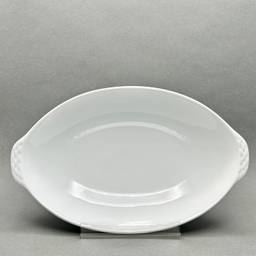 Vintage China Pearl “Solitaire” Fine China Oval Vegetable Serving Bowl With Basket Weave Handles