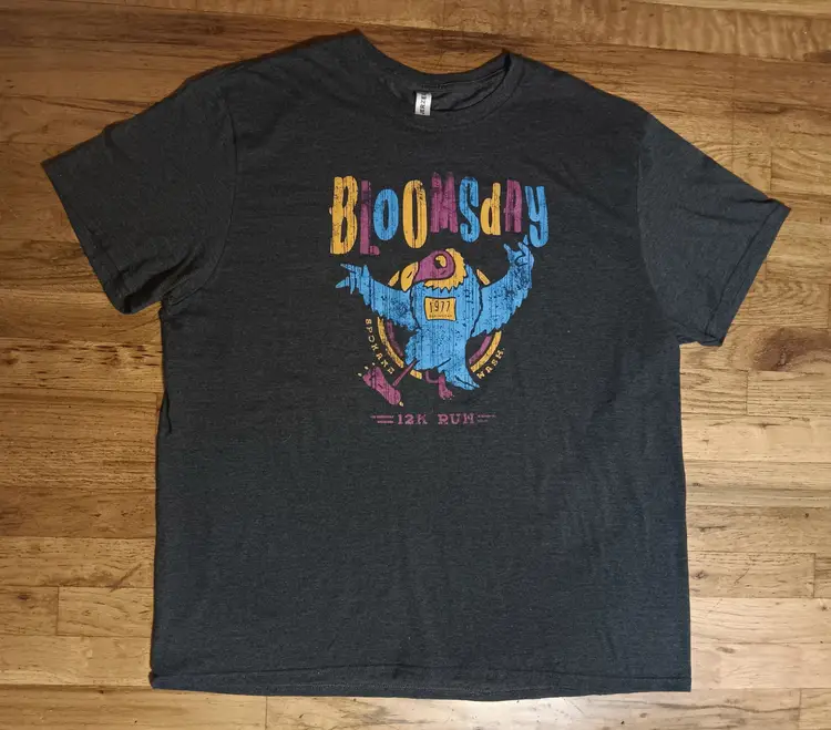 Bloomsday 12K Run 1977 t-shirt NEW Inaugural marathon race spokane