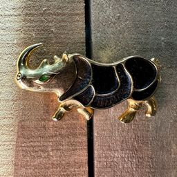 Vintage LUPÉ Rhino Brooch