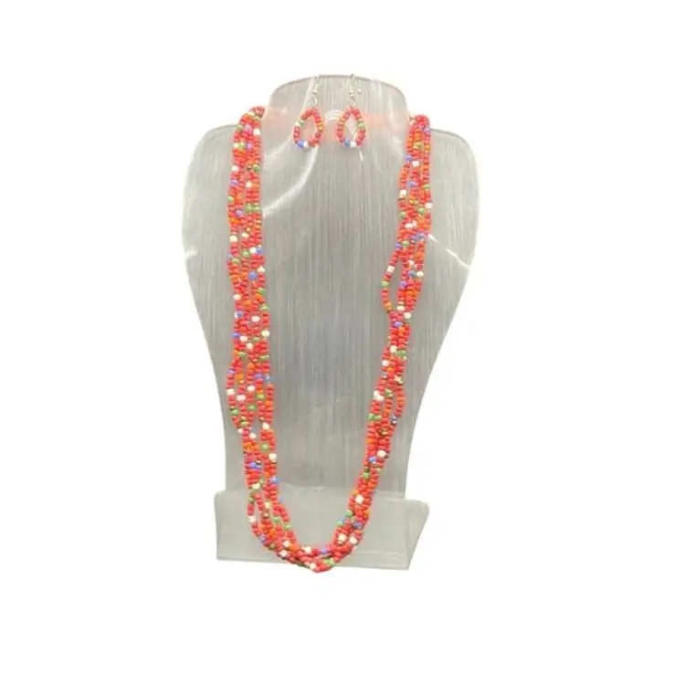 Red Multi Strand Beads-Standard Length-Maasai