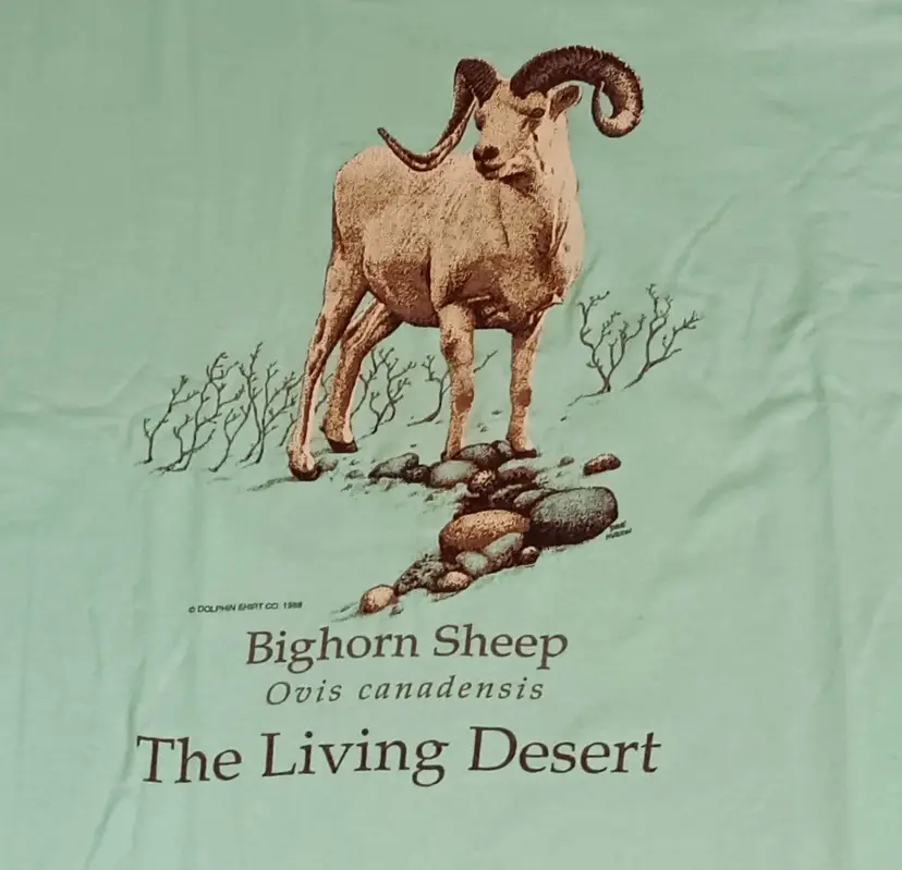 vintage single stitch Bighorn Sheep t-shirt living desert ram animal