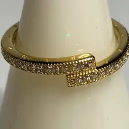 #24 Pandora Sterling Silver 925 Ring, Gold Plated, Size 7