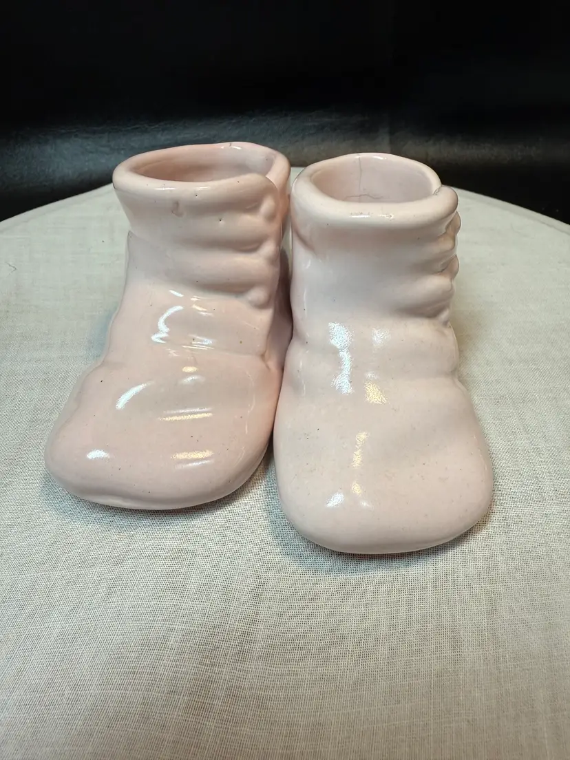 Vintage Pair of USA Baby Shoe Planters
