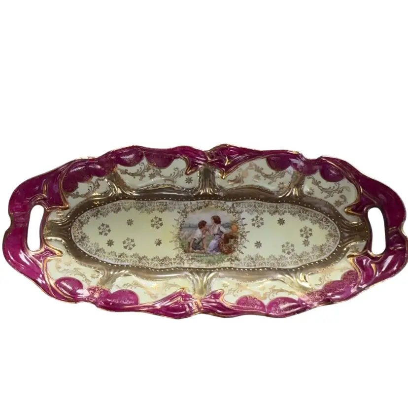 Antique St. Kilian 10” Porcelain Celery Dish