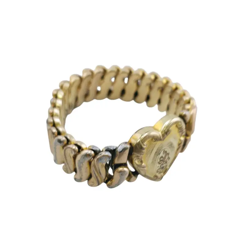 Vintage Phoenix WWII Sweetheart Expansion Bracelet Heart Design (A7764)