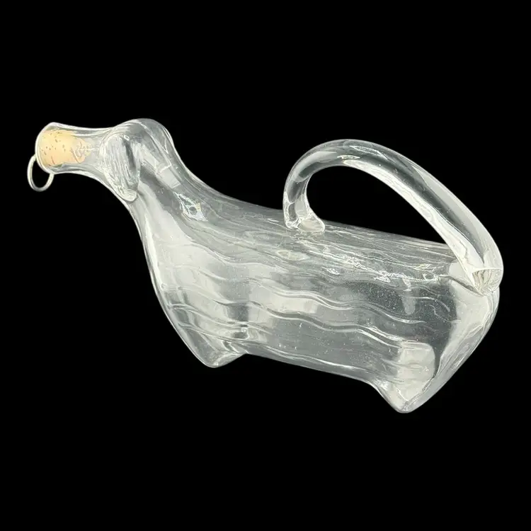 Swedish Glasswork Gullaskruf Fyllehund (drunk dog) MCM Dachshund Decanter 11”