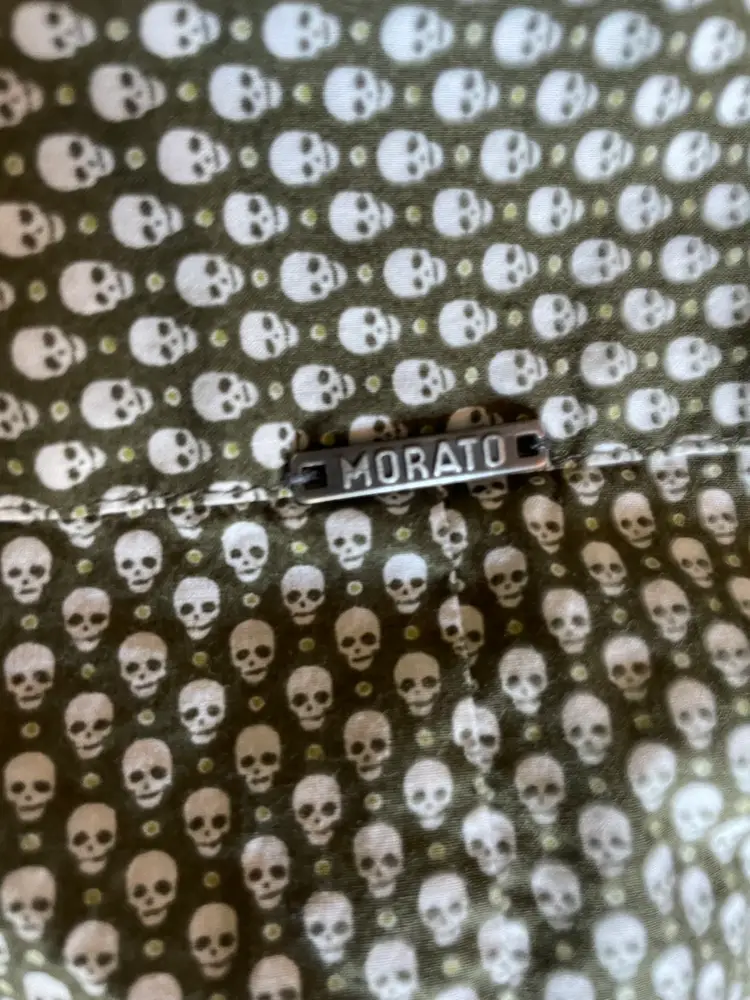 Antony Morato Skull Print Button Down Shirt Mens Large Olive Green