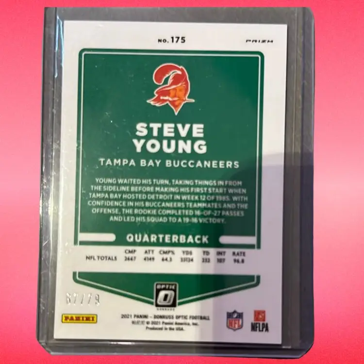 2021 Panini Donruss Optic Football Steve Young HOF Pink Velocity 67/79