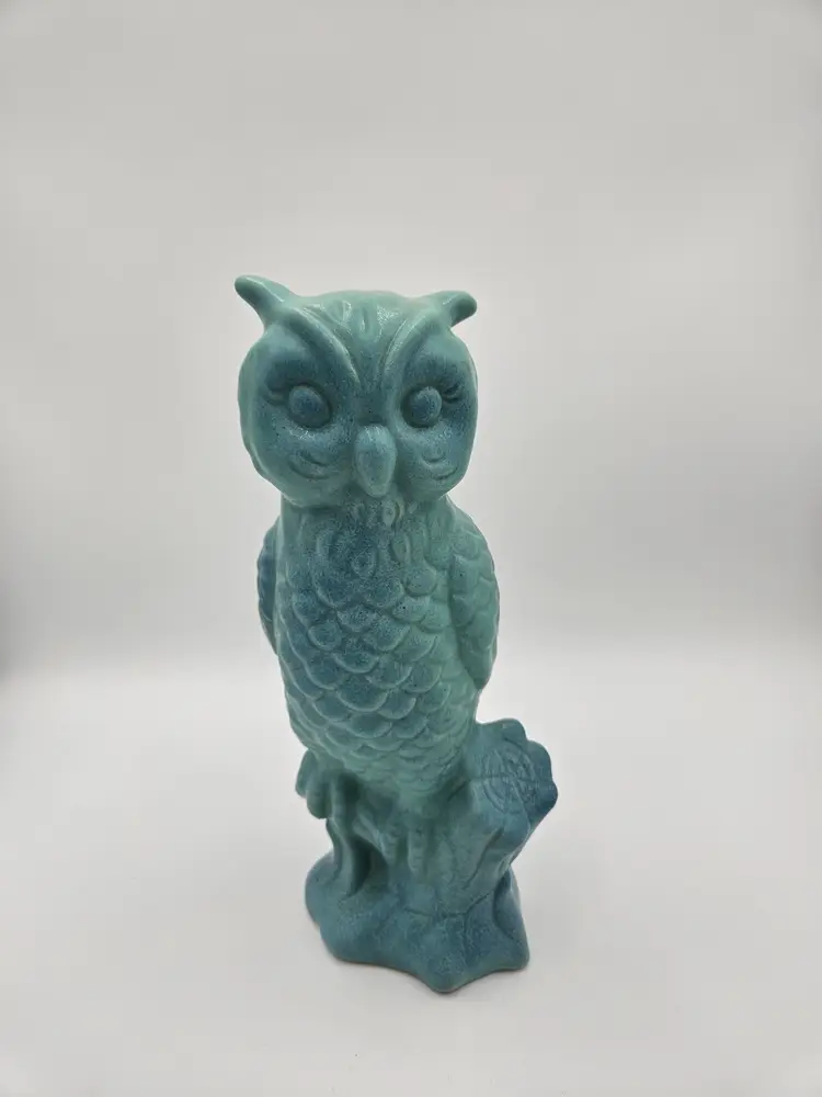 Van Briggle Turquoise Owl Signed M.K. Colo Spgs