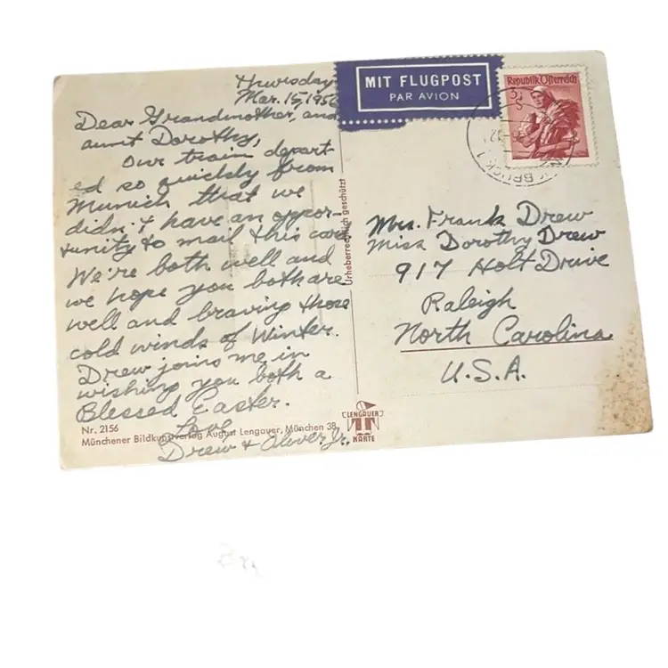 1956 Dachsund German Postcard With Pullout Mini Postcards! “Greetings And Thinking Of You!”