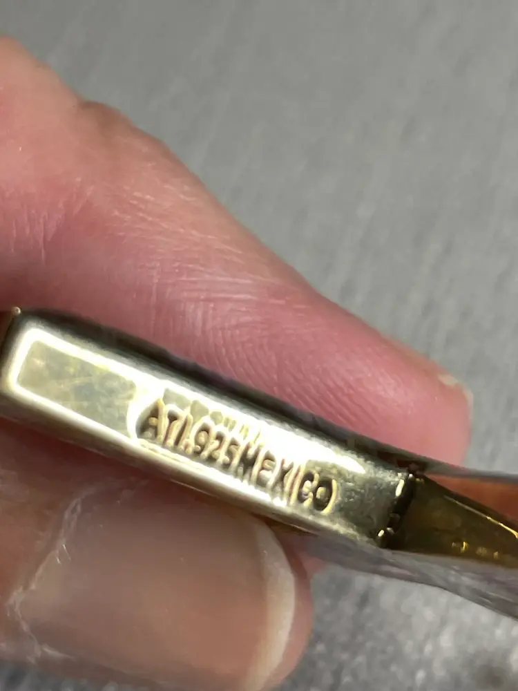 Dried Flowers In Resin ATI Mexico Sterling Silver Frame Cross