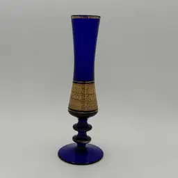 Vintage Art Deco Blue Glass Vase