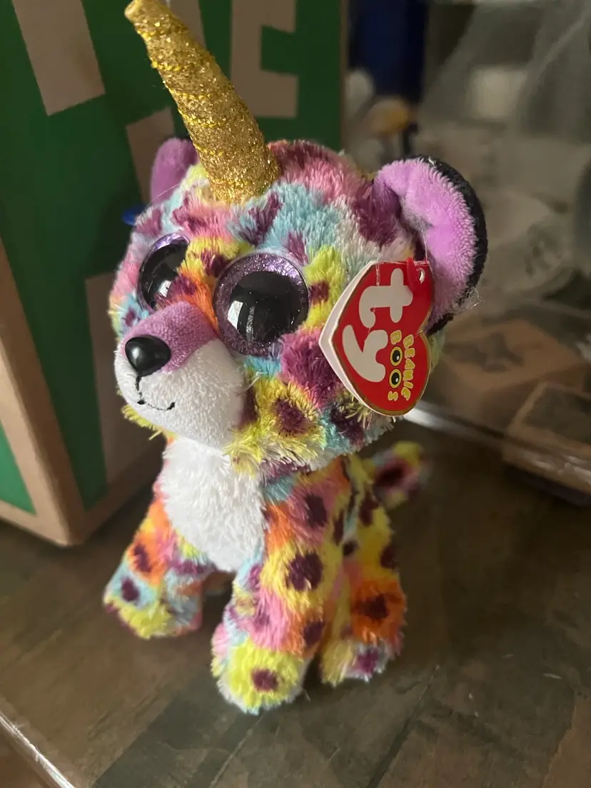 TY Beanie Baby “Giselle”, With Unicorn Horn About 5” Tall