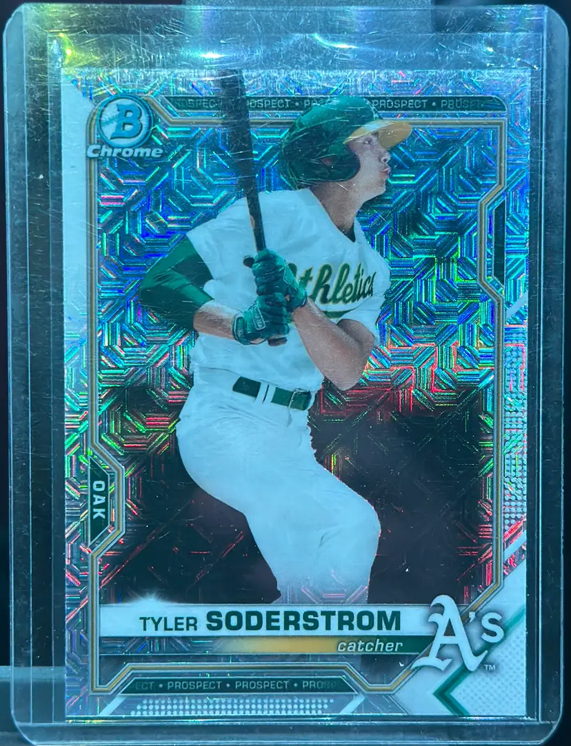 Tyler Soderstrom 2021 Bowman Chrome Prospects Mojo Refractor Oakland Athletics