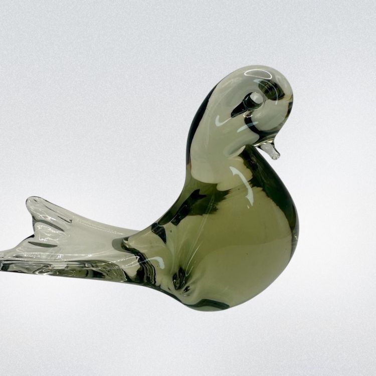 Art Glass Green Bird Dove