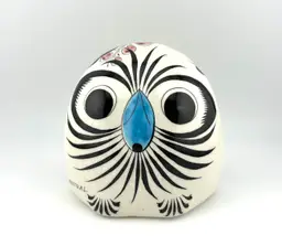 Vintage Tonala Pottery Owl 4.25”x 2.75”x 4”