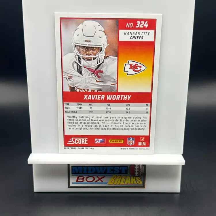 Xavier Worthy Rc 2024 Score Kansas City Chiefs MBBCRD