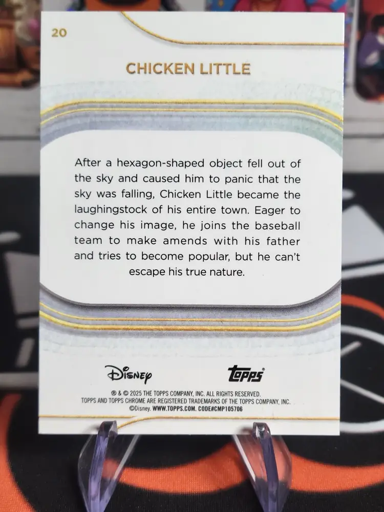 Chicken Little 2025 Topps Chrome Disney #20 Mickey Mouse Black &White Shimmer 24/101