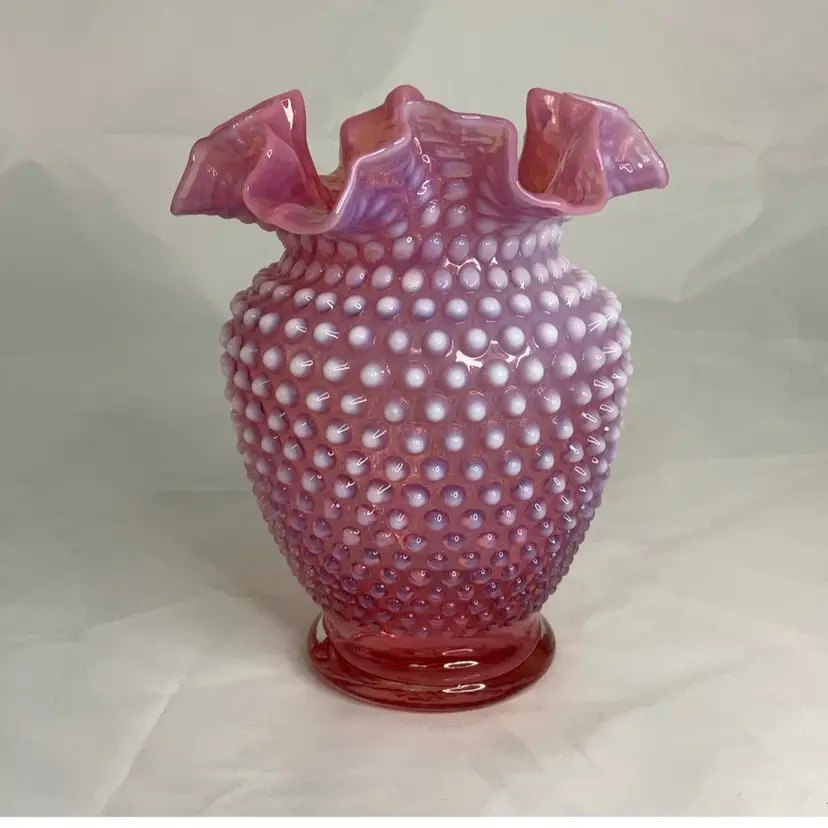 016 Fenton Cranberry Opalescent Hobnail