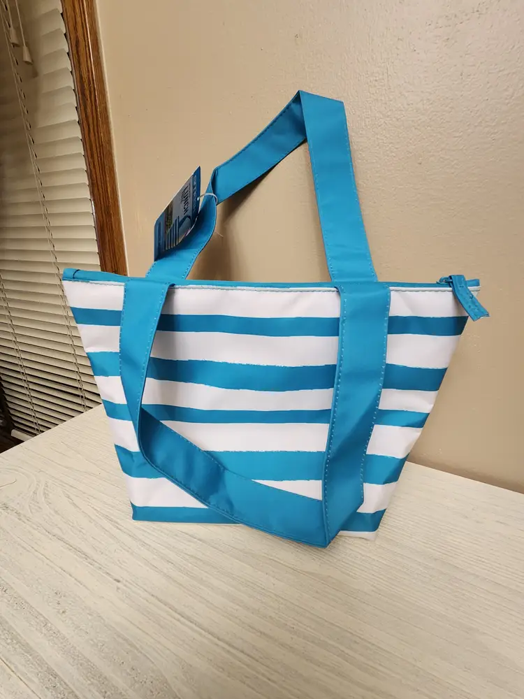 Smash Isolated Lunch Box 13x10 Blue & White Striped