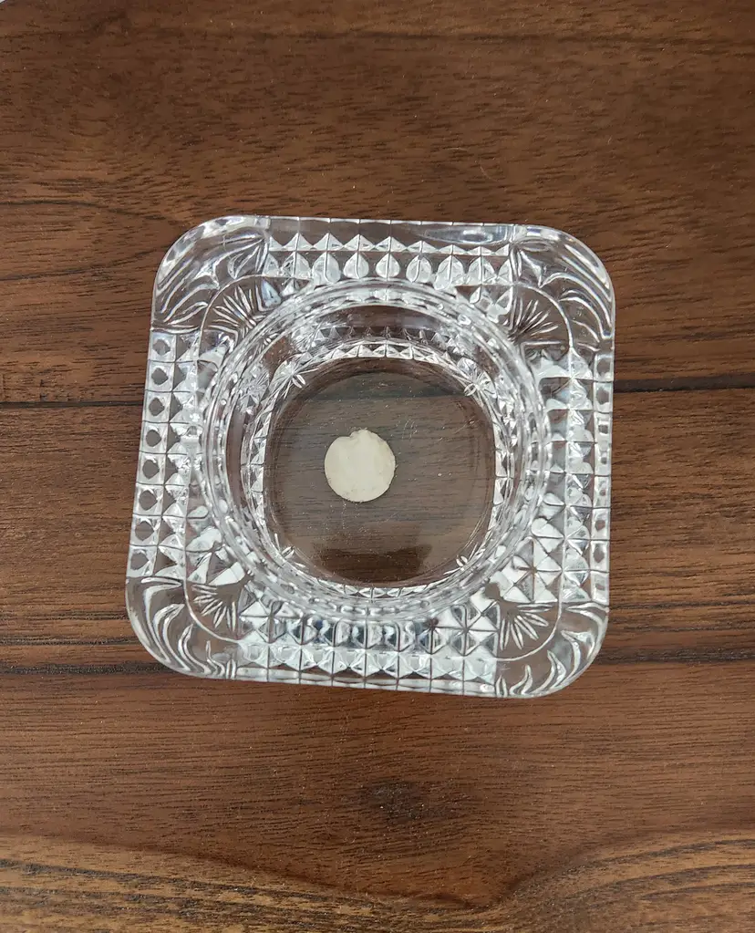 Lead Crystal Candle Holder or Trinket Dish 4X4