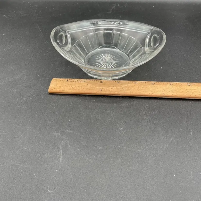 Vintage planter- Heisey crystal flute dish 6.5"