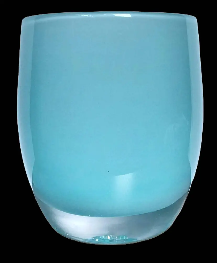 Glassybaby Pre-Triskelion Aquamarine Candle Holder Votive