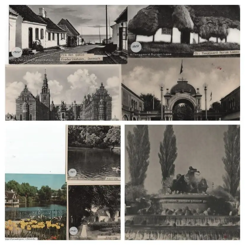 Vintage Postcards Denmark Black And White Color Travel Europe Scandanavia