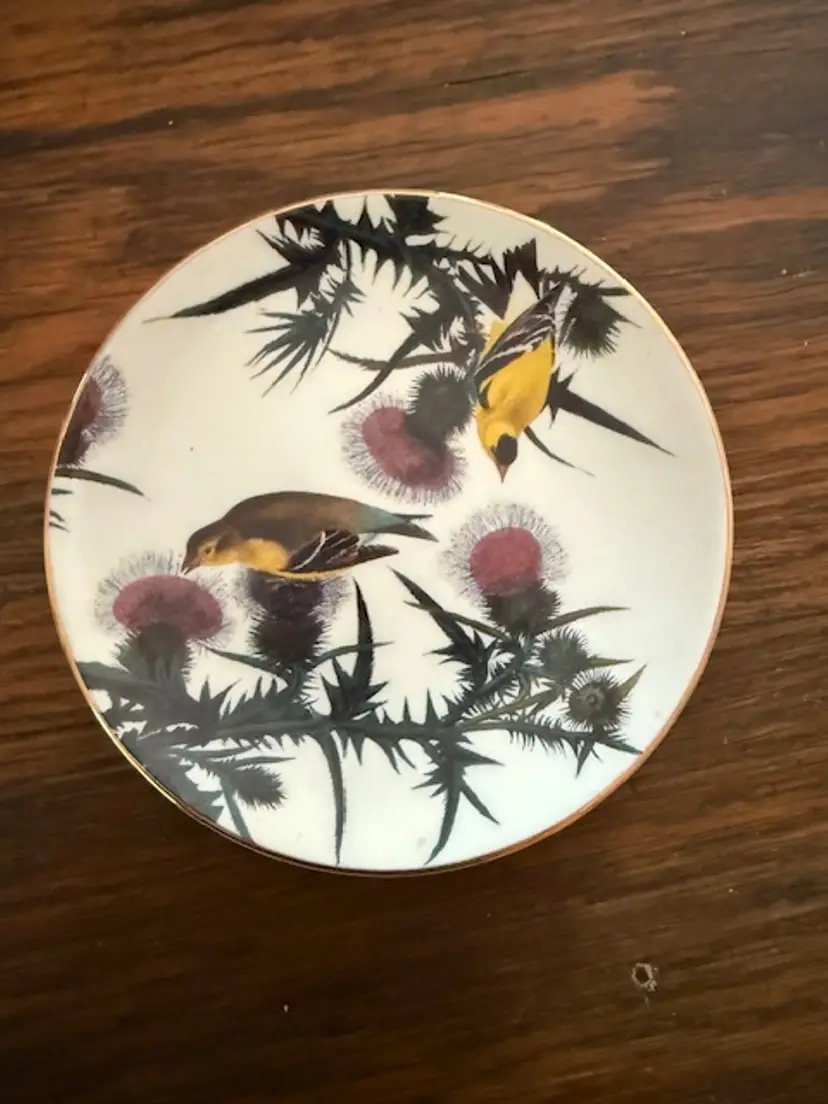 Audubon American Goldfinch Collector Plate – “The Sounds of Song Birds” – Limited Edition – 4.5” Decorative Plate