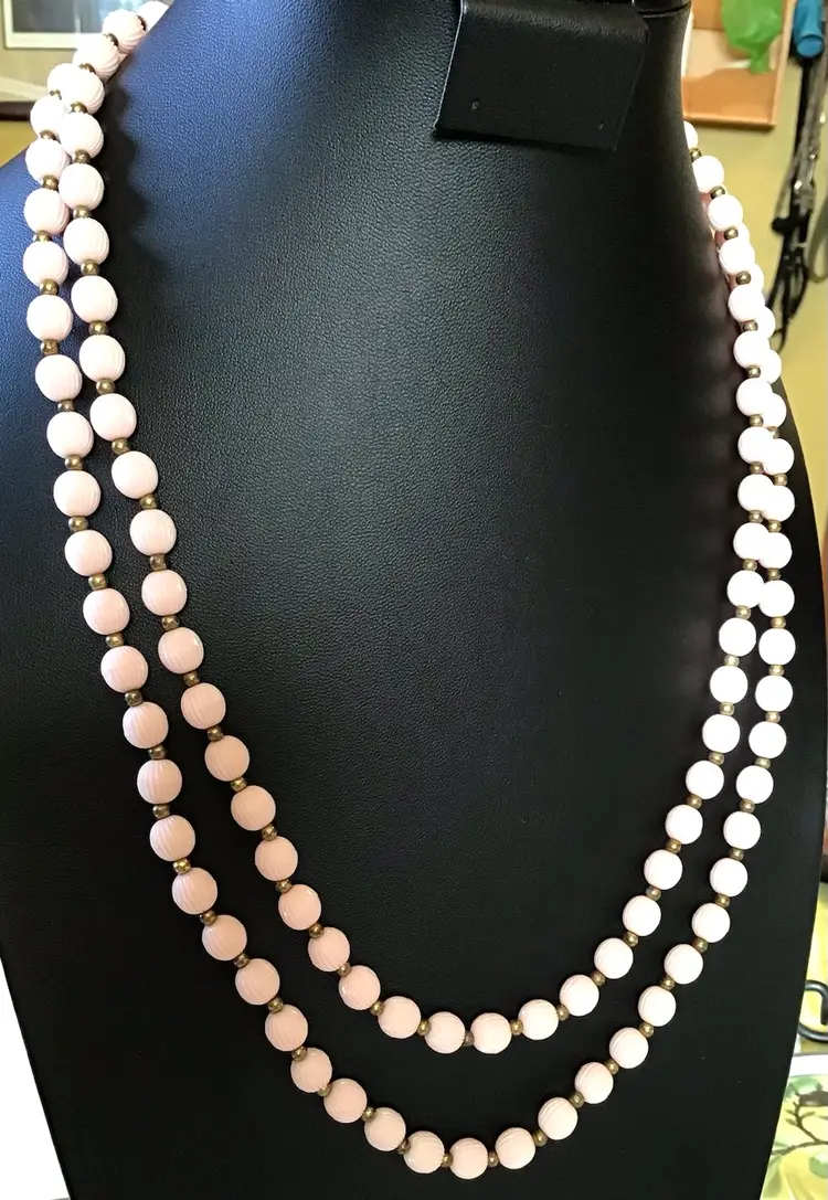 Vintage Pink Coro Necklace