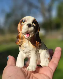 Spaniel Dog Brown & White Made in Japan 3.5" tall