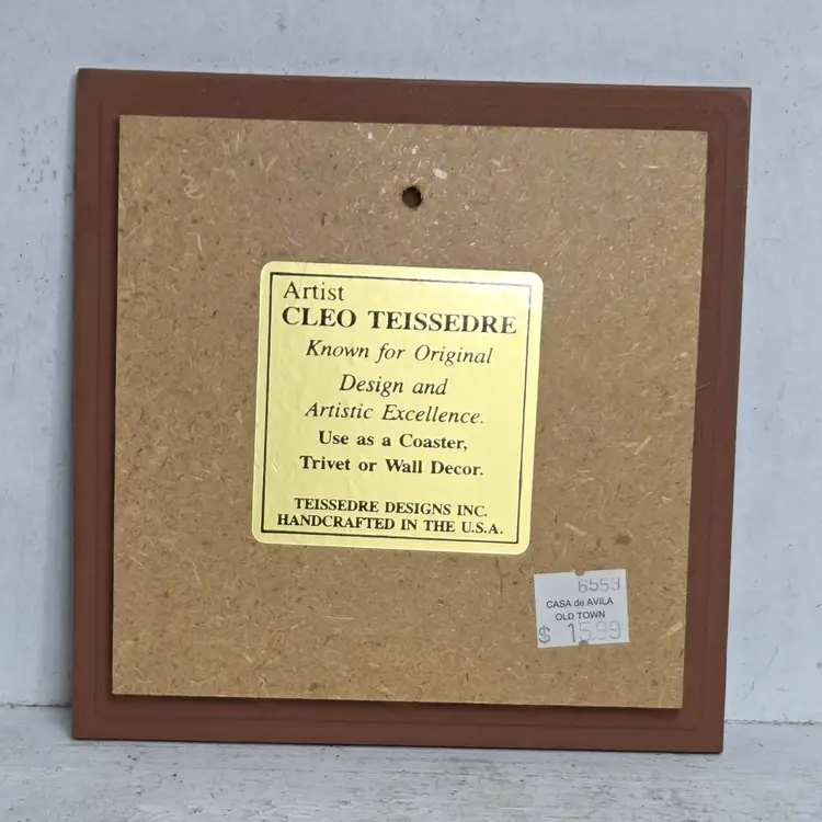 Cleo Teissedre Native American Chief Ceramic Tile