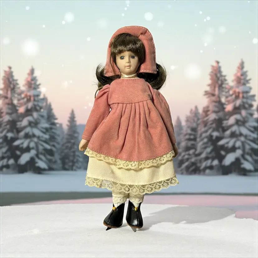 VTG Victorian Style Small 8 1/2" Porcelain Doll Ornament
