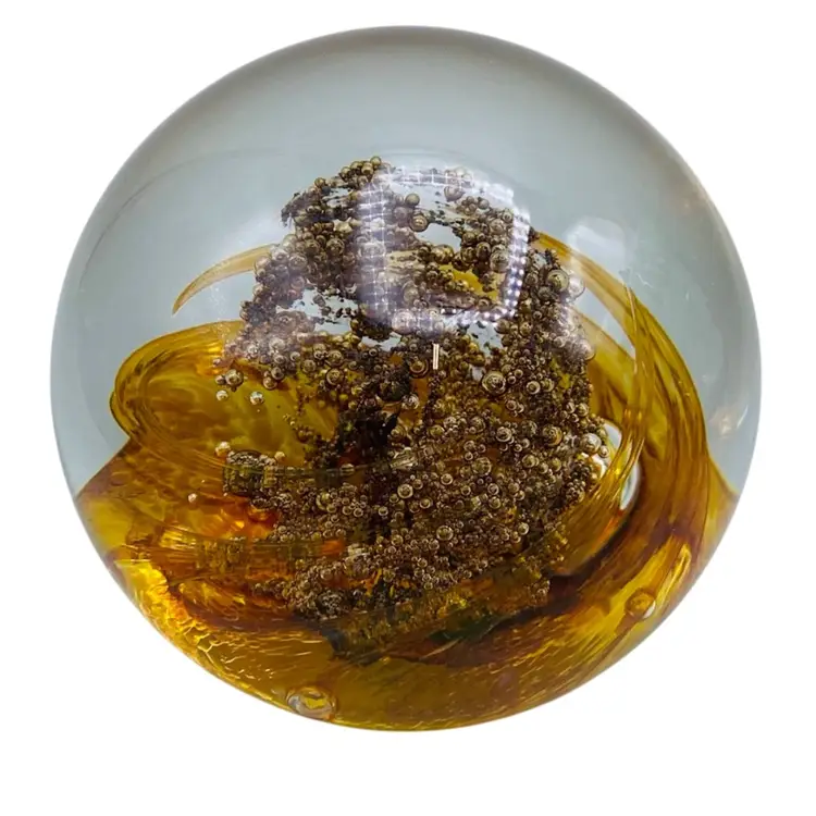 Selkirk Glass Paperweight Goldstream Signed Numbered 193 Limited Edition COA